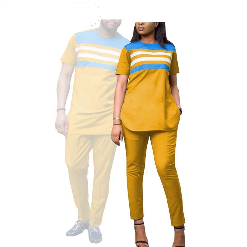 Couples Casual Women Wax Shirt and Pants Sets Men Outfit CC028-1