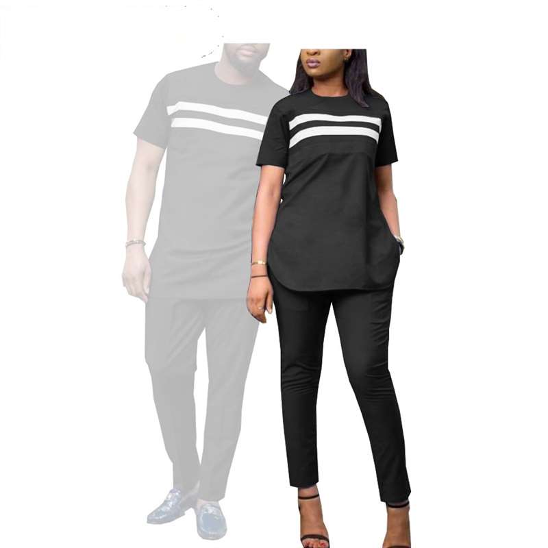 Couples Casual Women Wax Shirt and Pants Sets Men Outfit CC028-2