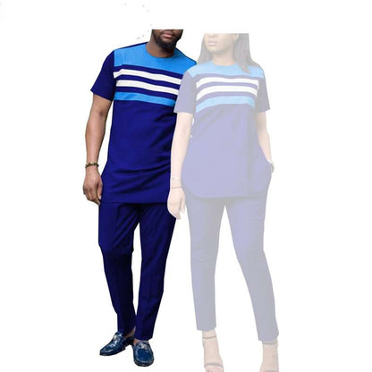 Couples Casual Women Wax Shirt and Pants Sets Match Men Outfits