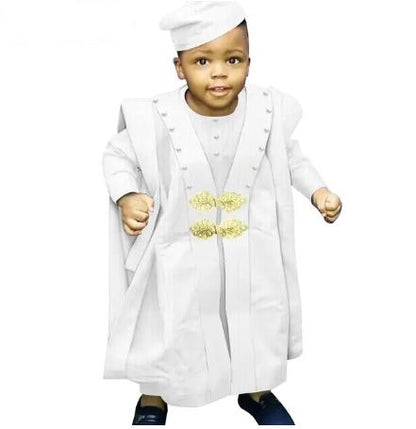 Muslim Jacquard Outfit | Tee Pant Robes and Cap Suits for kids