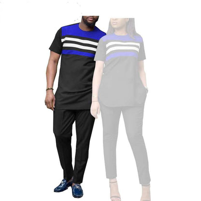 Couples Casual Women Wax Shirt and Pants Sets Men Outfit CC028-2