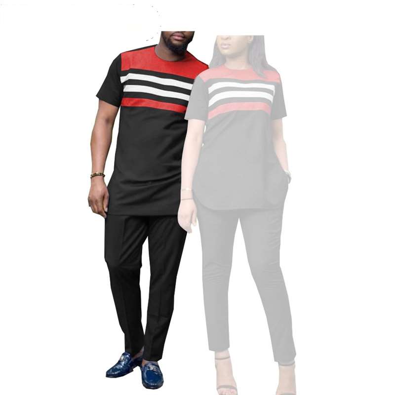 Couples Casual Women Wax Shirt and Pants Sets Men Outfit CC028-2