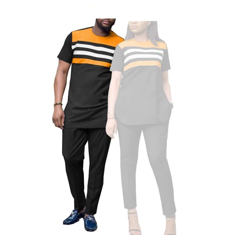 Couples Casual Women Wax Shirt and Pants Sets Men Outfit CC028-2