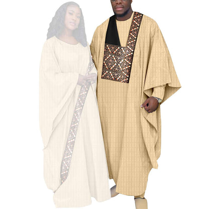 Kaftan Asoebi Muslim Women Long Dresses Robe Matcg Men sets CC081