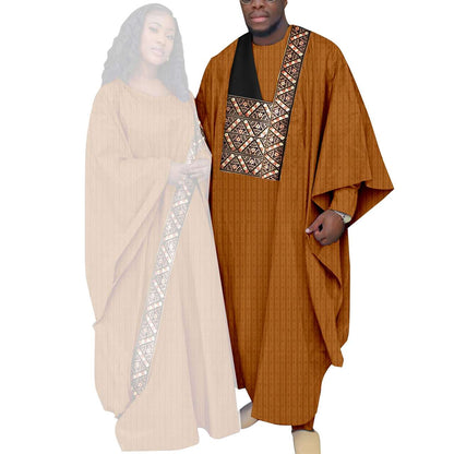 Kaftan Asoebi Muslim Women Long Dresses Robe Match Men sets CC081-2