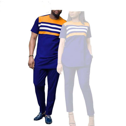 Couples Casual Women Wax Shirt and Pants Sets Match Men Outfits