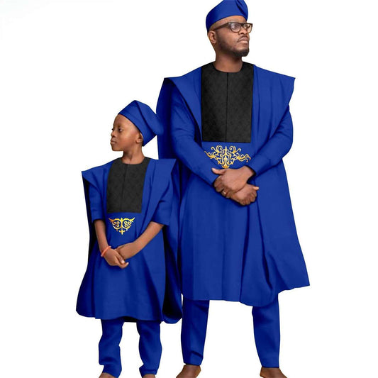 Men Top Pants Robes Hat Sets Match Kid Sets  Family Outfits