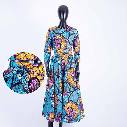 Women African Clothes Print Crop Top and Long Skirts Attire FMS008