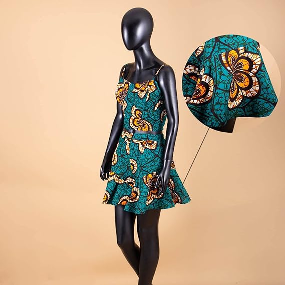 African Clothes Crop Tops and Mini Skirts Print Outfits