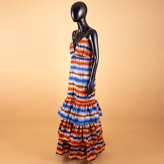 African Dresses Print Sexy V-Neck Long Maxi Dress Party Wedding