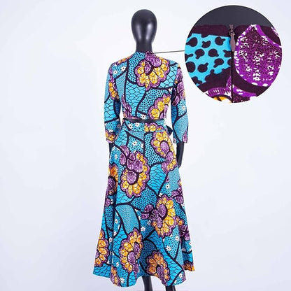 Women African Clothes Print Crop Top and Long Skirts Attire FMS008