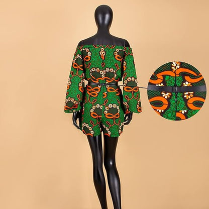 African Clothes Sexy Crop Top and Shorts  Ankara Print Outfits