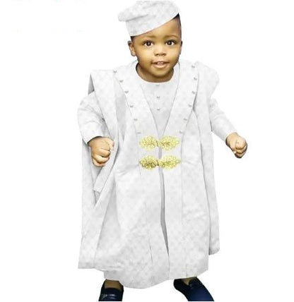 Muslim Jacquard Outfit | Tee Pant Robes and Cap Suits for kids