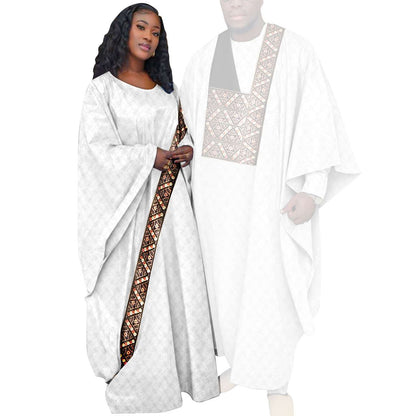 Kaftan Asoebi Muslim Women Long Dresses Robe Match Men sets