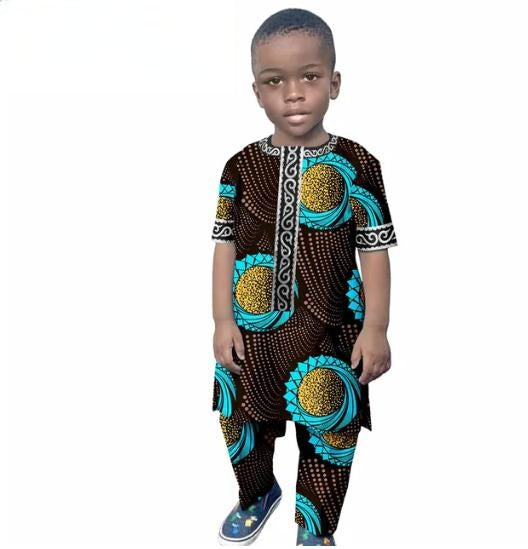 African Clothes Casual Cotton Ankara Print Top and Pant Sets