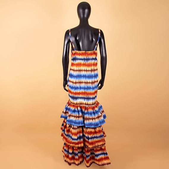 African Dresses Print Sexy V-Neck Long Maxi Dress Party Wedding