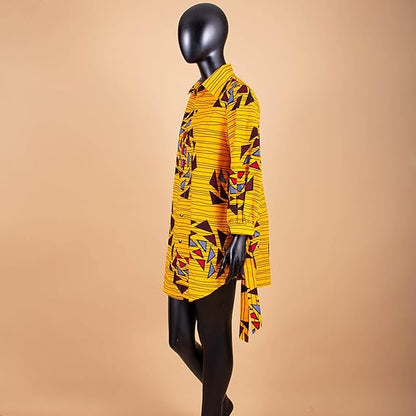 Women African Ankara Print Blouses Shirts Floral Formal Clothing