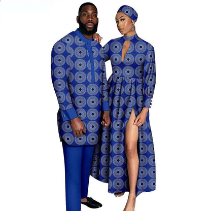 Couple Clothes Print Dresses Women Match Men Sets CC004-1