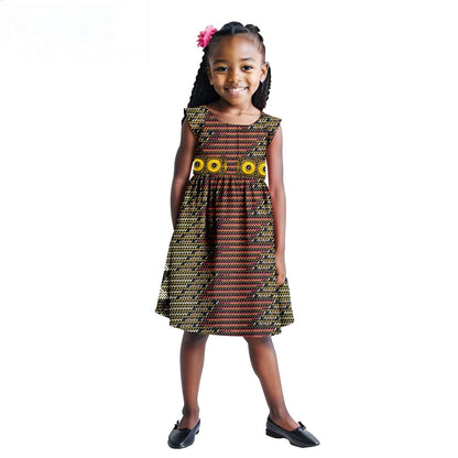 Print Appliques Dresses for Girls Ankara Outfits Summer Outerwear