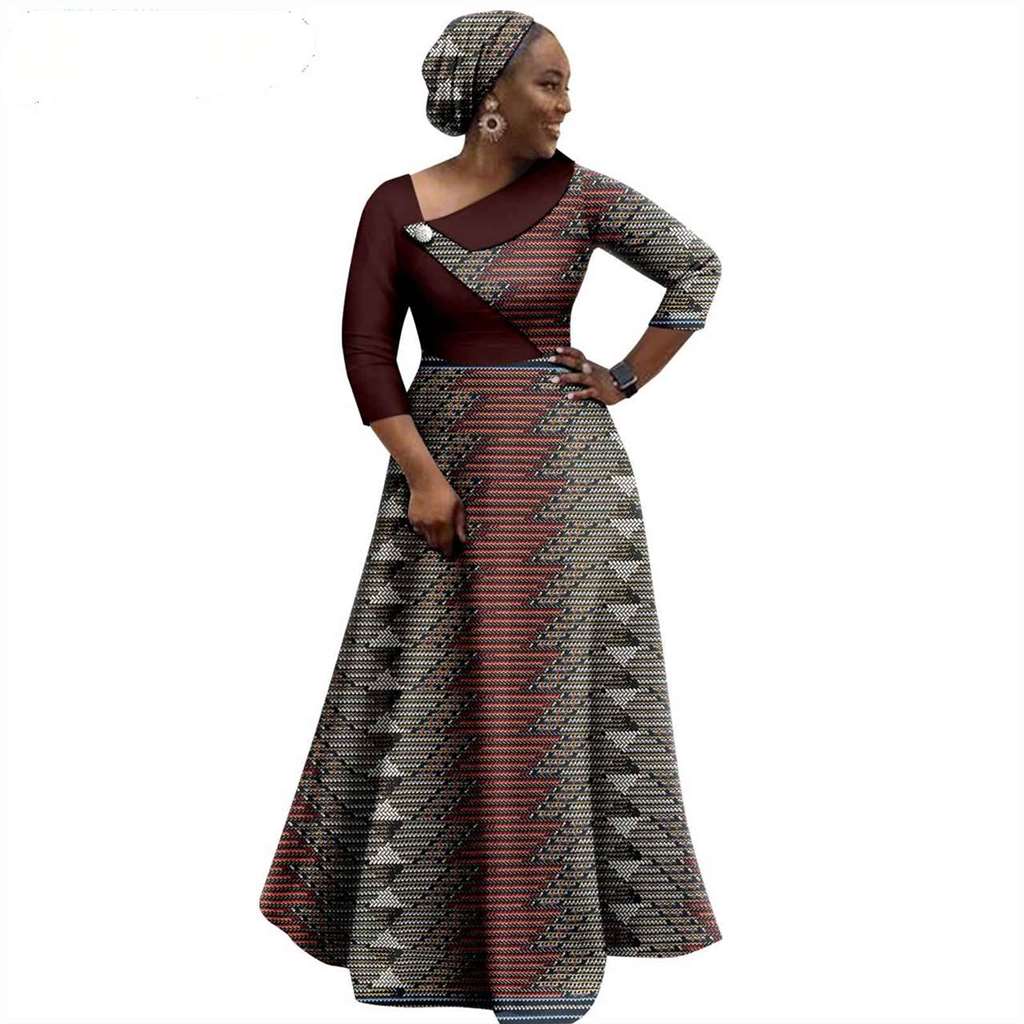 African Print Long Dresses for Women Match Men Robe Sets