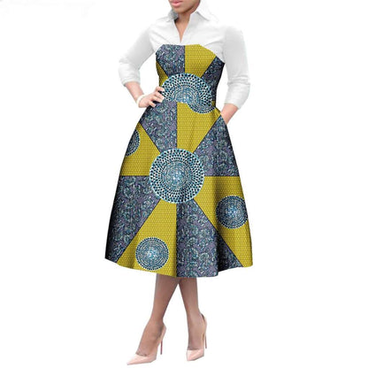 Couples African Clothes Women Dresses with Men suits CC006-1