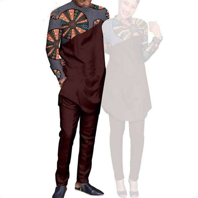 Women Sets Match Men Print 2 Pieces Top and Pants Sets