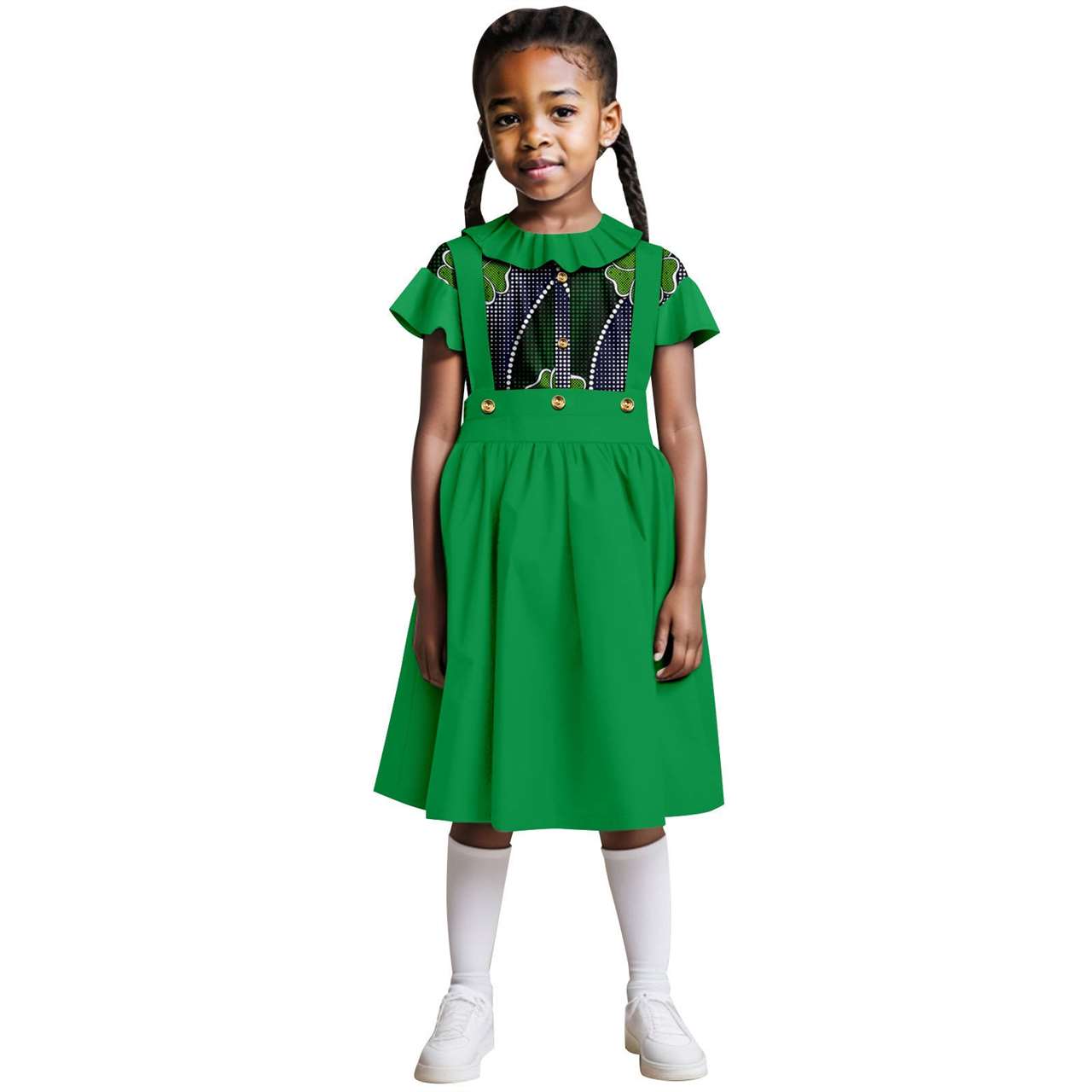 Cotton Ruffle Sleeve Top and Skirt Sets Girl Outfits Outerwear