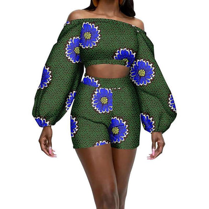 African Clothes Sexy Crop Top and Shorts  Ankara Print Outfits