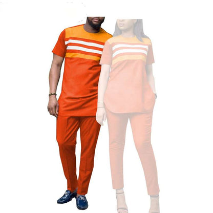 Couples Casual Women Wax Shirt and Pants Sets Men Outfit CC028-1