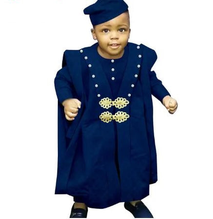 Muslim Jacquard Outfit | Tee Pant Robes and Cap Suits for kids