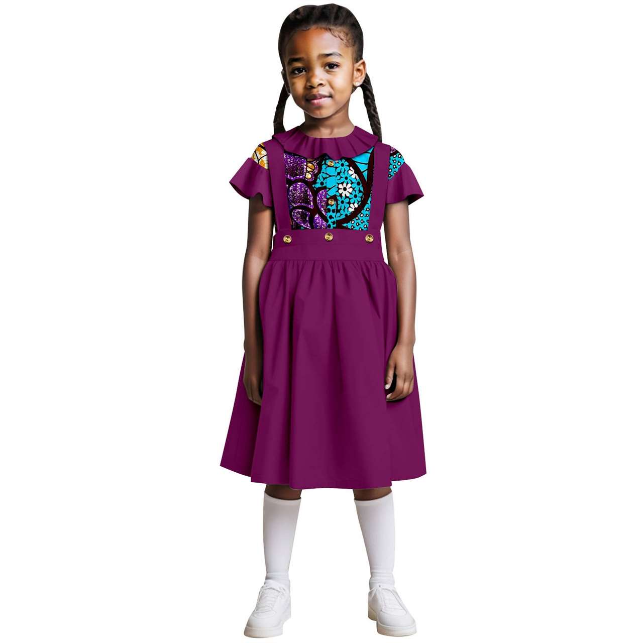 Cotton Ruffle Sleeve Top and Skirt Sets Girl Outfits Outerwear