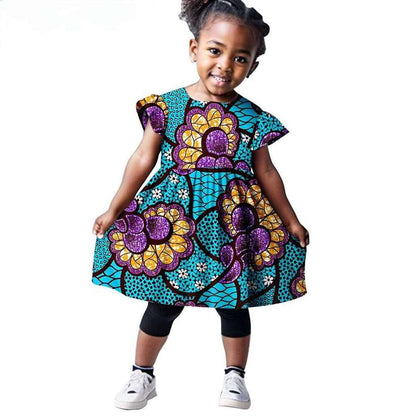 African Clothes Customized Ankara Print Dresses KID059