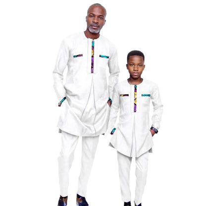 Father and Son Outfits Top Shirt and Pant Sets Outerwear FM017-1