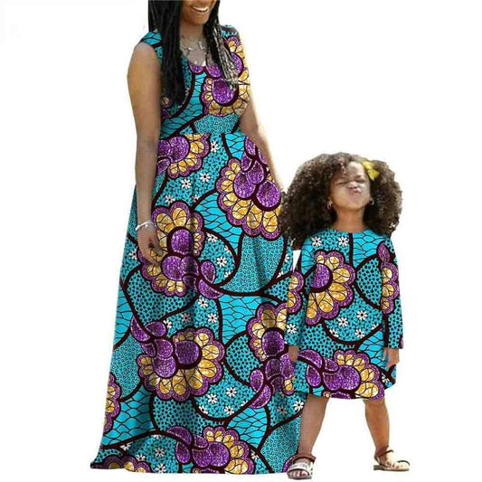 African Family clothes Mother Dresses and Daughter Clothes