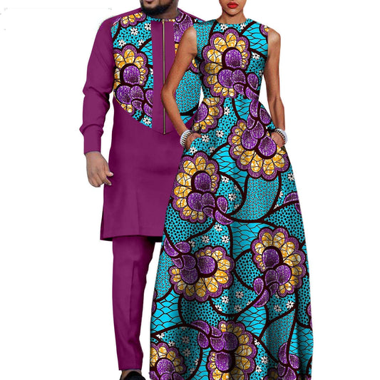 Couple African Dresses Outfits Men Sets Outerwear for Party CC036-1