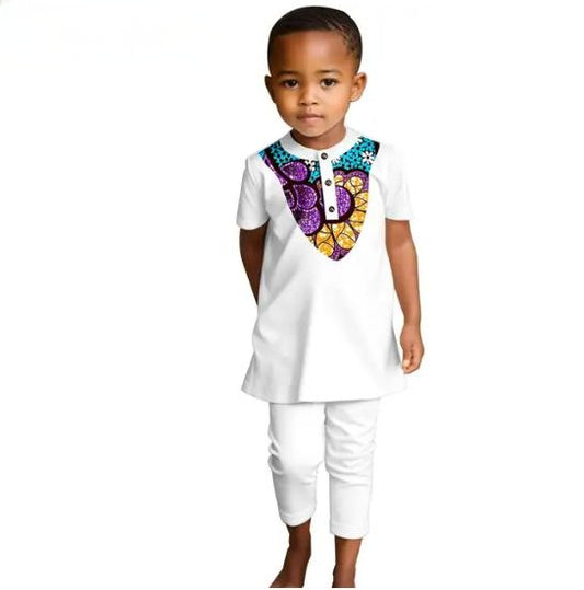 African clothes Dashiki Children Outfits Summer Casual Sets