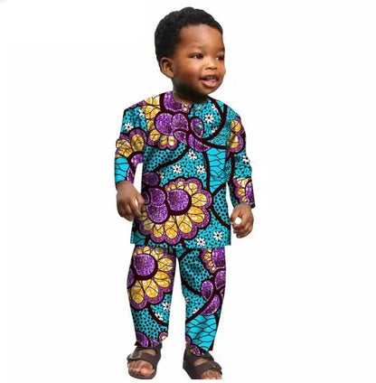 African Clothes Ankara Print Shirt and Pants 2 Pieces Sets