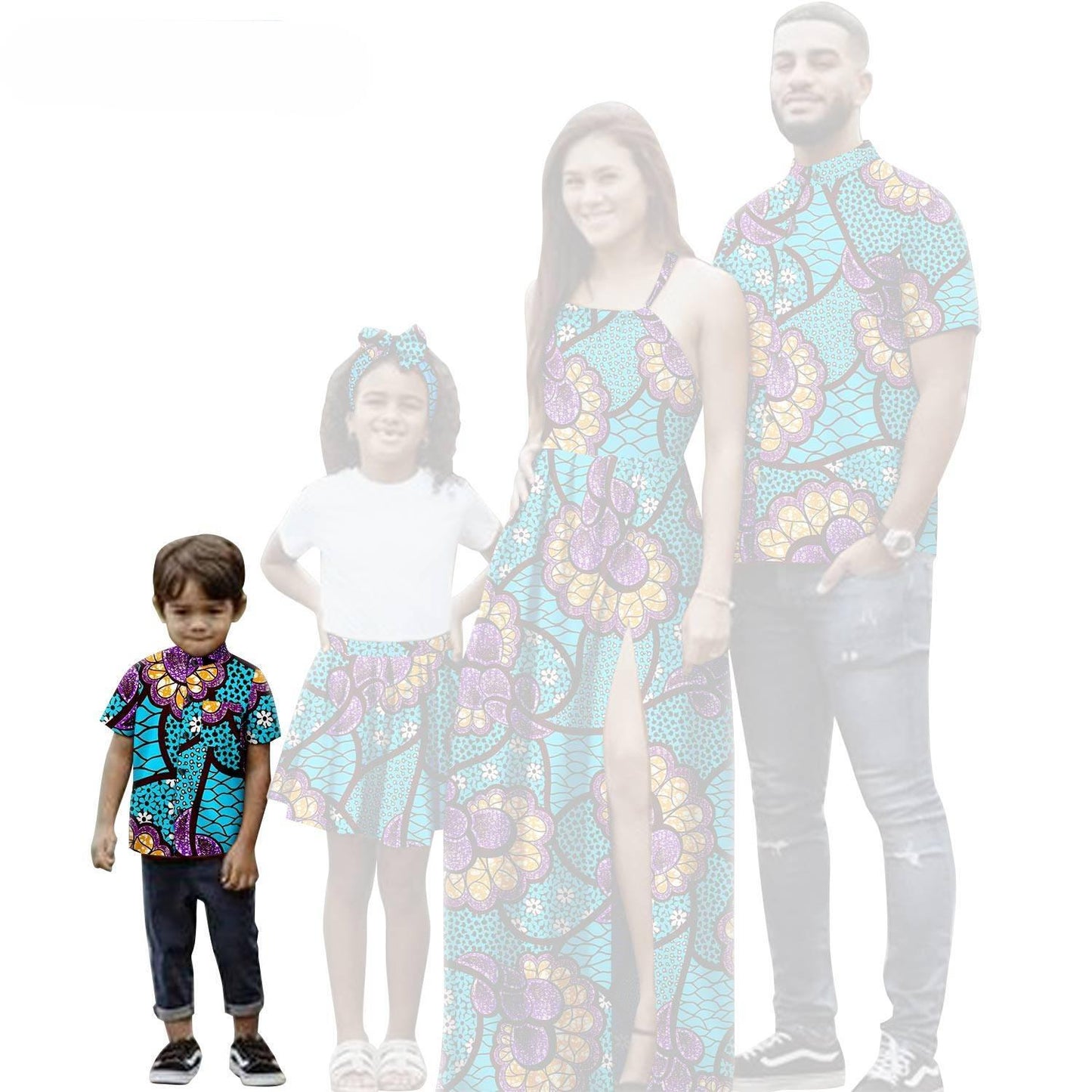 Family Clothes African Print Dresses Summer Outfits Men Shirt FM008