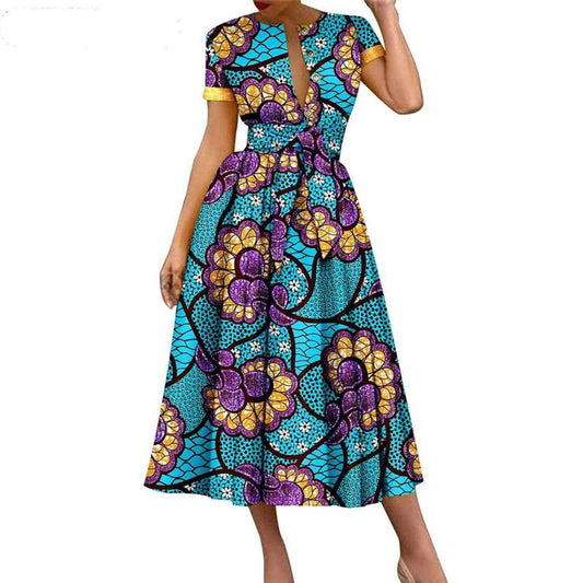 Couple African Clothes Match Print Dresses Top and Pant Sets CC022-1