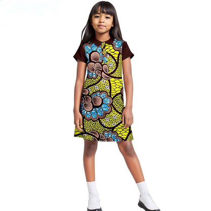 African Clothes Cotton Print Knee-length Dresses Ankara Outerwear