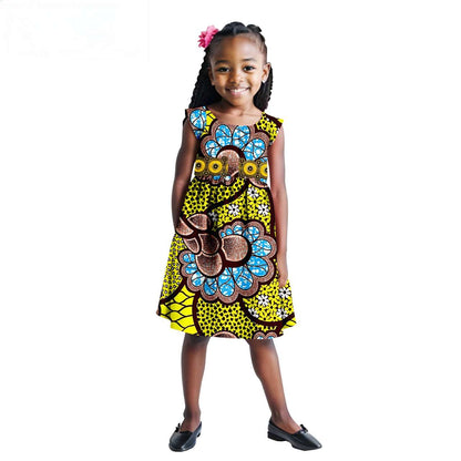 Print Appliques Dresses for Girls Ankara Outfits Summer Outerwear