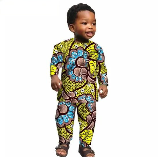 African Clothes Ankara Print Shirt and Pants 2 Pieces Sets