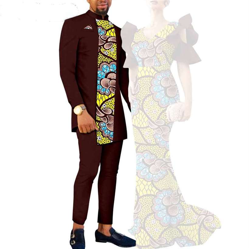 Couple Clothes Print Long Dresses Women Match Men sets CC024-1