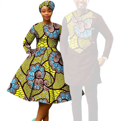 Couple Clothes African Print Dresses Match Outfits Men Sets