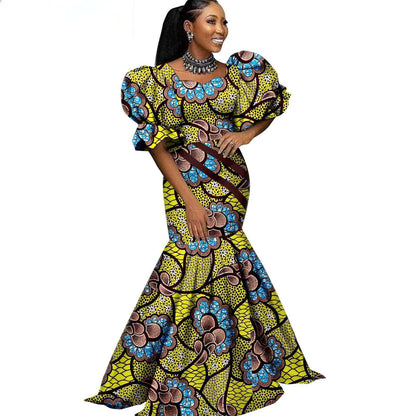 African Couple Clothes women Print Dresses Wedding Men Suits CC027-1