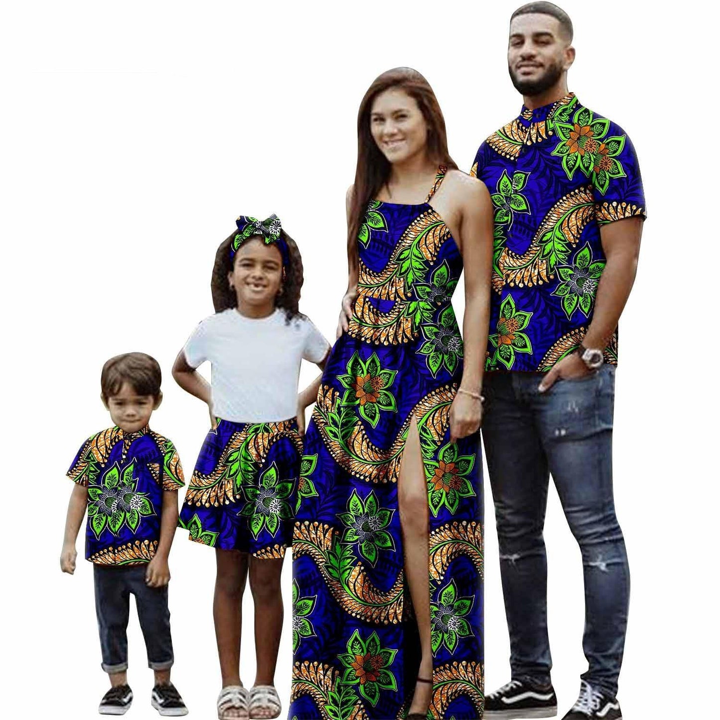 Family Clothes African Print Dresses Summer Outfits Men Shirt FM008