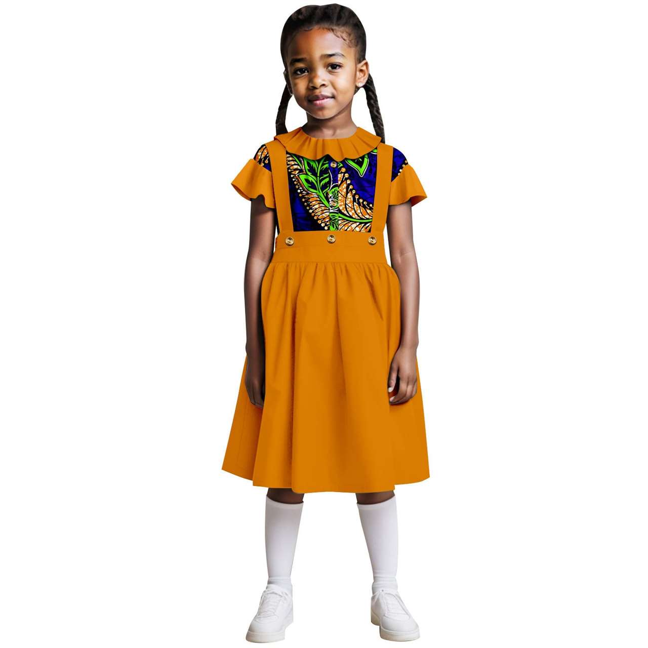 Cotton Ruffle Sleeve Top and Skirt Sets Girl Outfits Outerwear