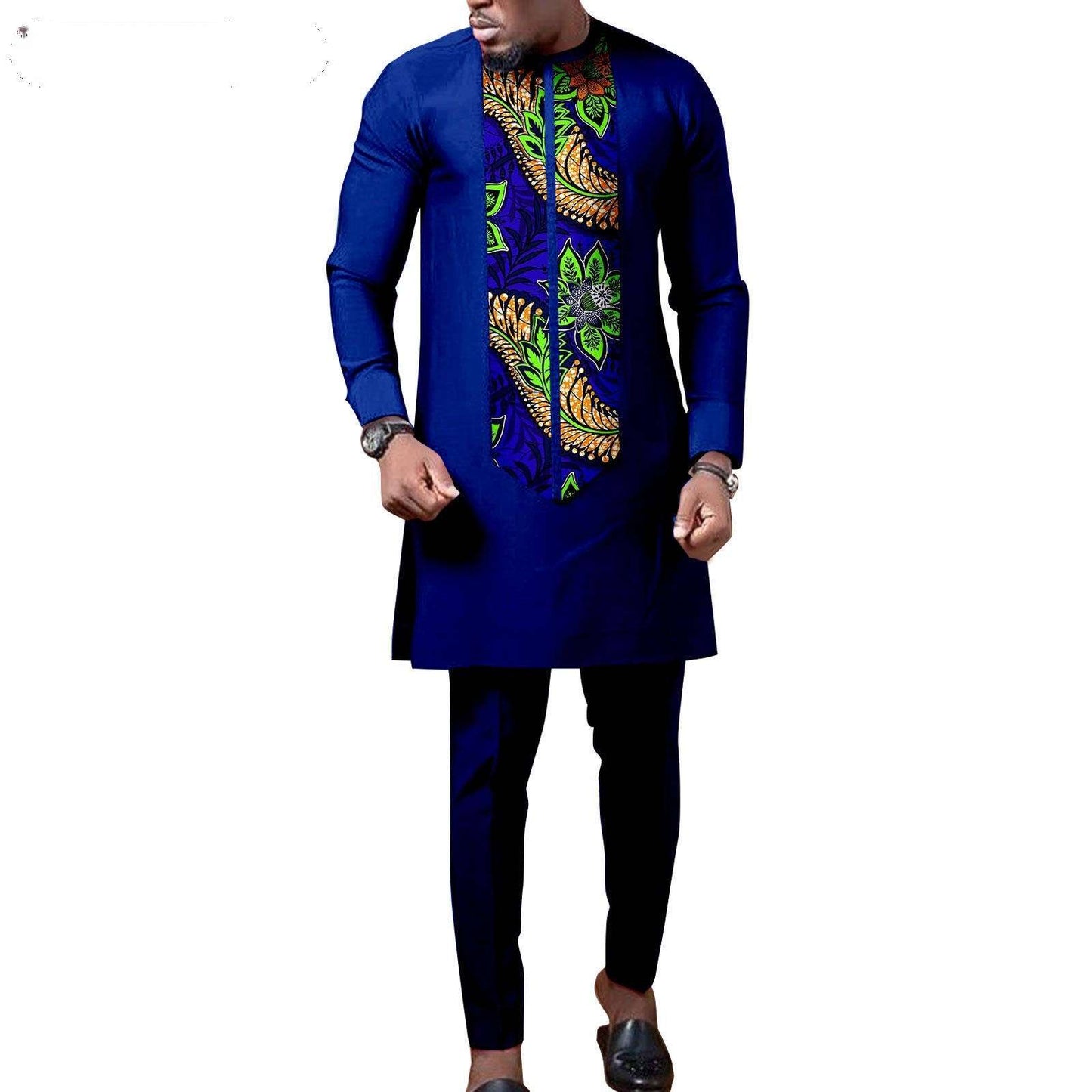 Couple Clothes African Print Women Dresses Wedding Men Sets CC030-1