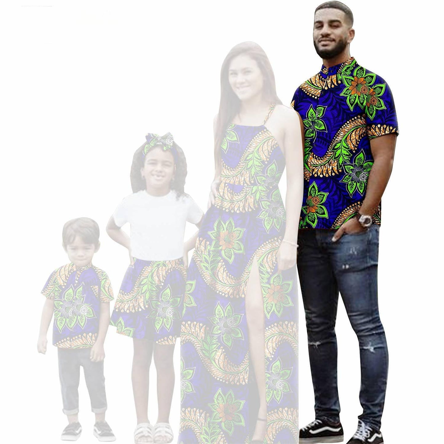 Family Clothes African Print Dresses Summer Outfits Men Shirt FM008