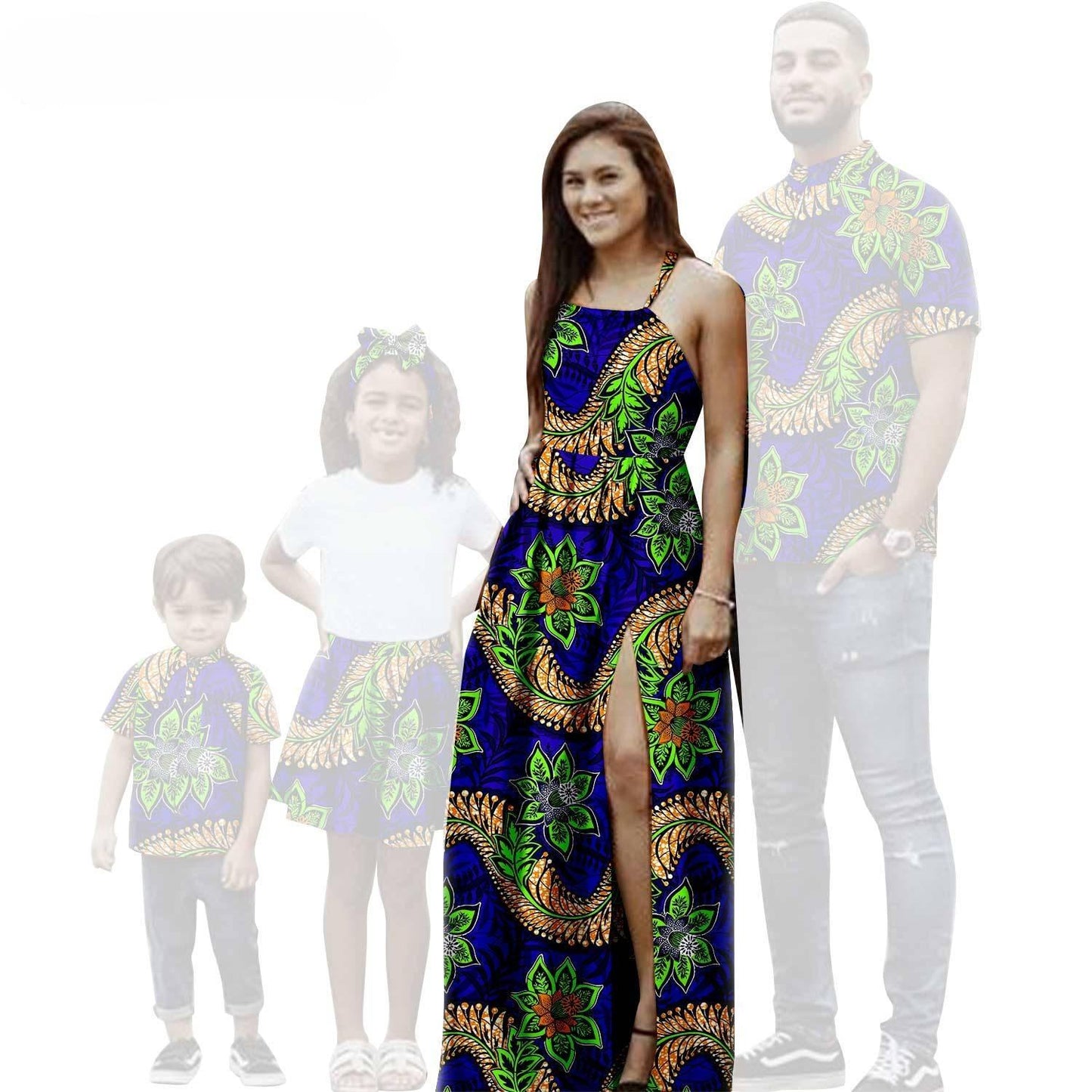 Family Clothes African Print Dresses Summer Outfits Men Shirt FM008